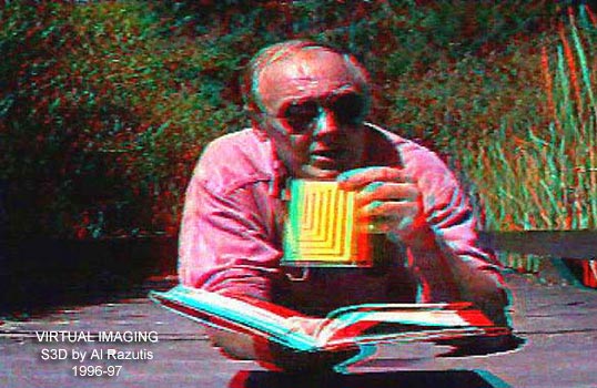 in anaglyph a 3D Still from VIRTUAL IMAGING 1997-1999 by Al Razutis