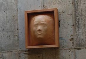 Wood sculpture by Tung Ming-Chin, 1993 exhibition