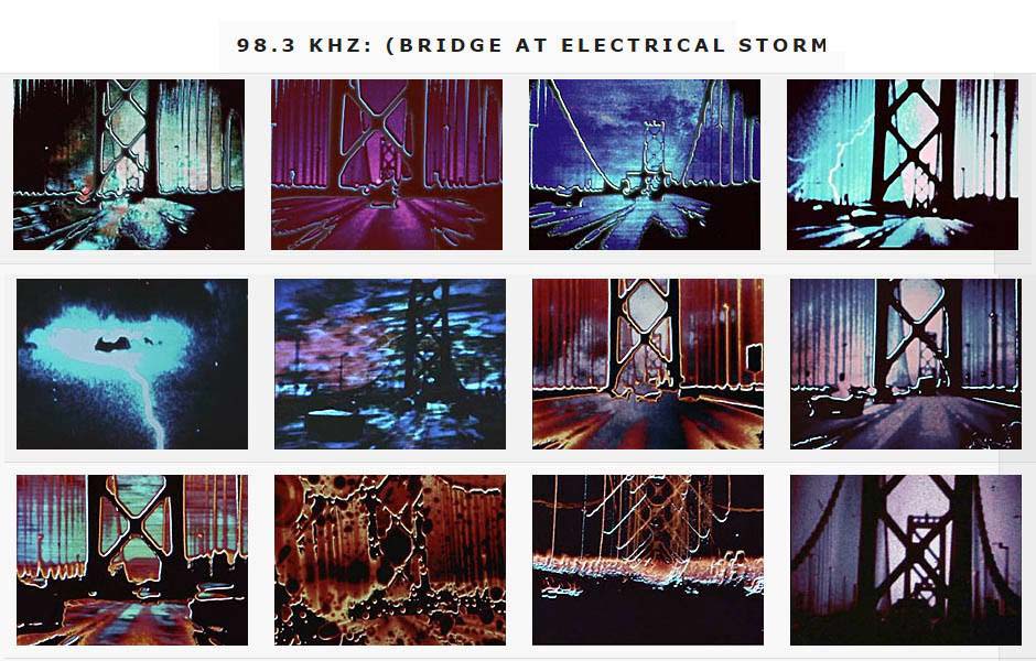 frames from Bridge at Electrical Storm from Amerika - a film by Al Razutis