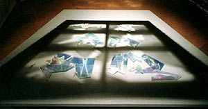 WINDOW 2 - floor holograms - dichromates  - 1984 - Al Razutis - enlarge