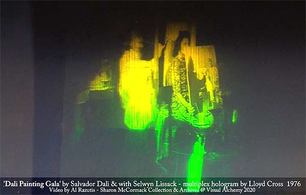 video of Salvador Dali hologram 'Dali Painting Gala' by Salvador Dali and Selwyn Lissack, and Lloyd Cross by Al Razutis for Sharon McCormack Collection of multiplex holographic stereograms - Salvador Dali - sample pre-installation views