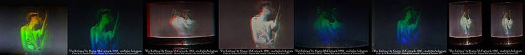 click for strip of frames from multiplex hologram The Embrace by Sharon McCormack