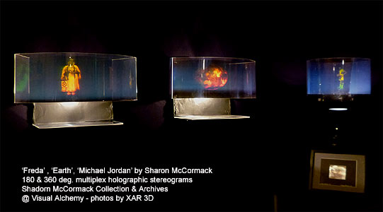 Sharon McCormack Collection of multiplex holographic stereograms - sample installation view