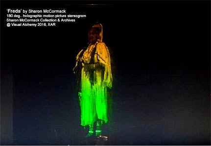 Sharon McCormack Collection of multiplex holographic stereograms  - 'Freda'   by Sharon McCormacknative american indian  - sample pre-installation view