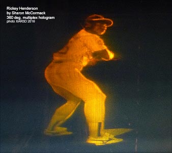 Rickey Henderson 360 hologram by Sharon McCormack in the Sharon McCormack Collection of multiplex holographic stereograms 1990