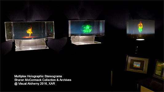 Sharon McCormack Collection of multiplex holographic stereograms - sample installation view