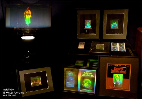 Sharon McCormack Collection of multiplex holographic stereograms and embossed holograms - sample installation view