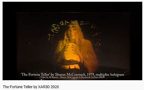 click for video of The Fortune Teller multiplex hologram by Sharon McCormack