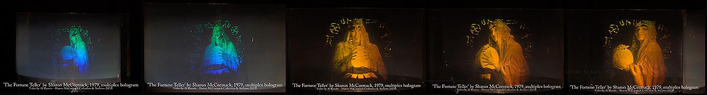 The Fortune Teller 180 degree motion picture holograms -  multiplex by Sharon McCormack - video by Al Razutis