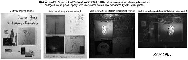 Giving Head To Science And Technology by Al Razutis 1980's - hologram collage and assemblage - click to enlarge in color