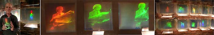 Multiplex holograms and displays including Warhol by Jason Sapan - click enlarge