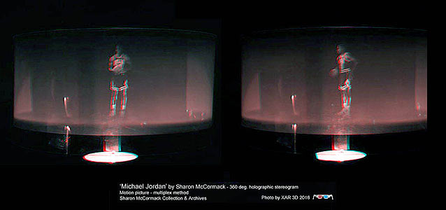 Michael Jordan 360 hologram by Sharon McCormack in the Sharon McCormack Collection of multiplex holographic stereograms 1990