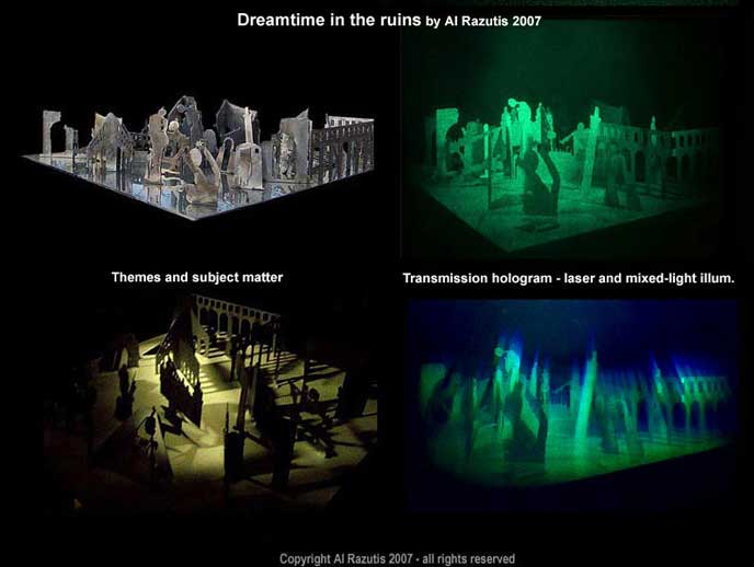 Dreamtime in the ruins - 4 views  - master holograms and link to page