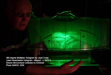 Multiplex Hologram - laser illuminated holographic stereogram - integral - with Al Razutis Collection Curator and Archivist Preservationist Trustee