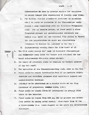 click to enlarge - pg 3.  creation documents Pacific Cinematheque from Greater Vancouver Film Co-op and Intermedia Film Co-op