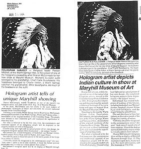 Sharon McCormack Tribal Holograms project - News articles 