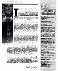 Sharon McCormack Sports Illustrated -  Letter from  Publisher - Collection of embossed holographic stereograms - Michael Jordan 