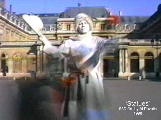 frame grab from Statues 3DE film by Al Razutis 1997