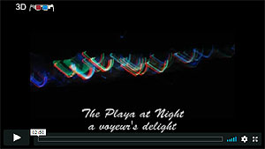 The Playa at Night a voyeur's delight -- 3 min. short film  from Scenes from Burning Man 2015 - stereoscopic 3D video by Al Razutis with 3D night scenes rendered as dissolving stills.  Music by Gary  Miles. Anaglyph 3D version.