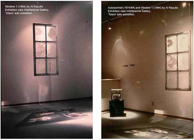 Window hologram installation by Al Razutis - circa 1980, Toronto, Interference Gallery