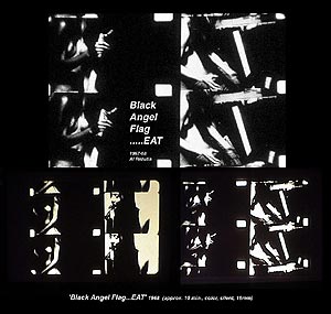 Click for enlargement of frames from Black Angel Flag...Eat a film by Al Razutis