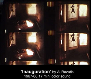 Click for enlargement of frames from Inauguration a film by Al Razutis