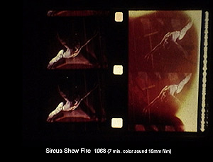 Click for enlargement of frames from Sircus Show Fire a film by Al Razutis