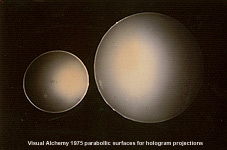 click to enlarge projection screens for holograms - Visual Alchemy  1974-75