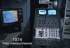 click enlarge - Al Razutis 1974 studio Vancouver with videosynthesizer