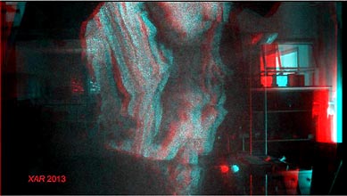 Touch Me Not - master transmission hologram by Al Razutis at Ron Olson lab 2007 in anaglyph 3D