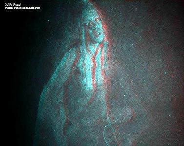 click/enlarge - 'Pose' master transmission hologram by Al Razutis 2007