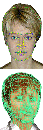 Facial recognition and Avatar Maya modeling for Mission Corp.  showing wire mesh