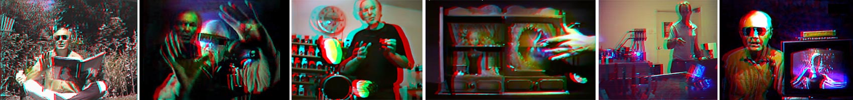 panel of anaglyph 3D frames from VIRTUAL IMAGING 1996-7 by Al Razutis