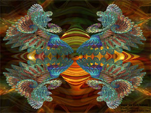 click/enlarge - frame from Oldaker & Hart 'Fractal Odyssey' in stereo 3D