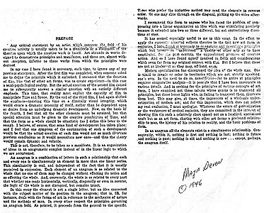 images from writings of Maya Deren on anagrams and film construction in the foreward to the Divine Horsemen - click to enlarge in separate window