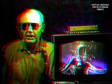 in anaglyph a 3D Still from VIRTUAL IMAGING 1997-1999 by Al Razutis