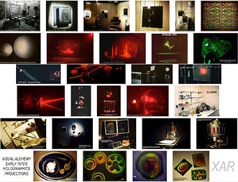 early holography and experimentation towards the construction of an Alchemical Theatre at Visual Alchemy 1970's by Al Razutis