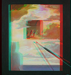 Color anaglyph of painting Las Meninas by Salvador Dali - click to enlarge