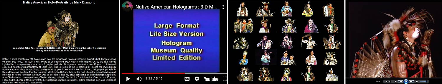 Panel of frames showing false representations of holo movies on Mark Diamond Web site