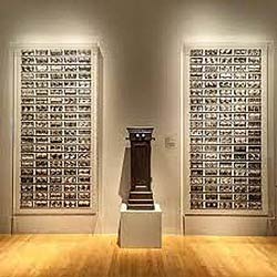 Victorian Stereoscope on a pedestal surrounded by stereo pairs, makes a shrine...