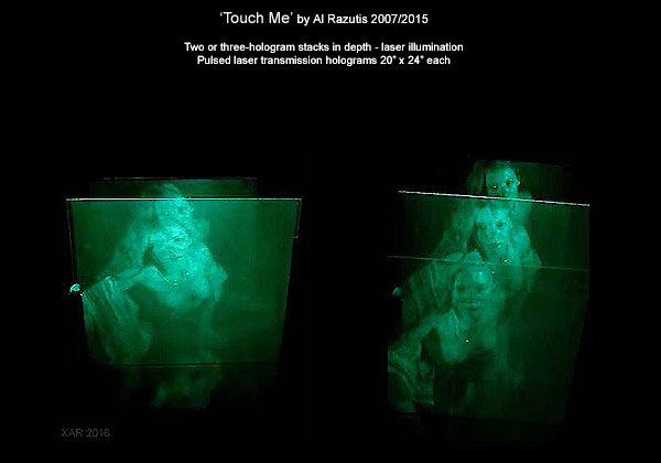 Touch Me multi-plate installation by Al Razutis 2015 - click for collage of film frames and compositions