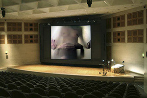 Virtual Flesh by Al Razutis 1997 screening at Louvre Auditorium - simulated - click for page