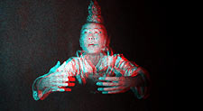 Master transmission hologram by Al Razutis at St. Charles lab in anaglyph 3D