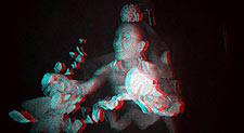 Master transmission hologram by Al Razutis at St. Charles lab in anaglyph 3D